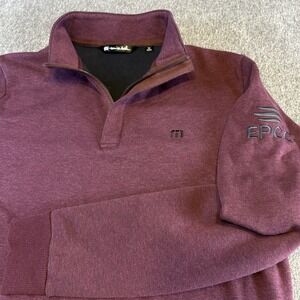 Travis Mathew 1/4 Zip Pullover‎ Mens M Cloud Golf Casual Performance Burgundy
